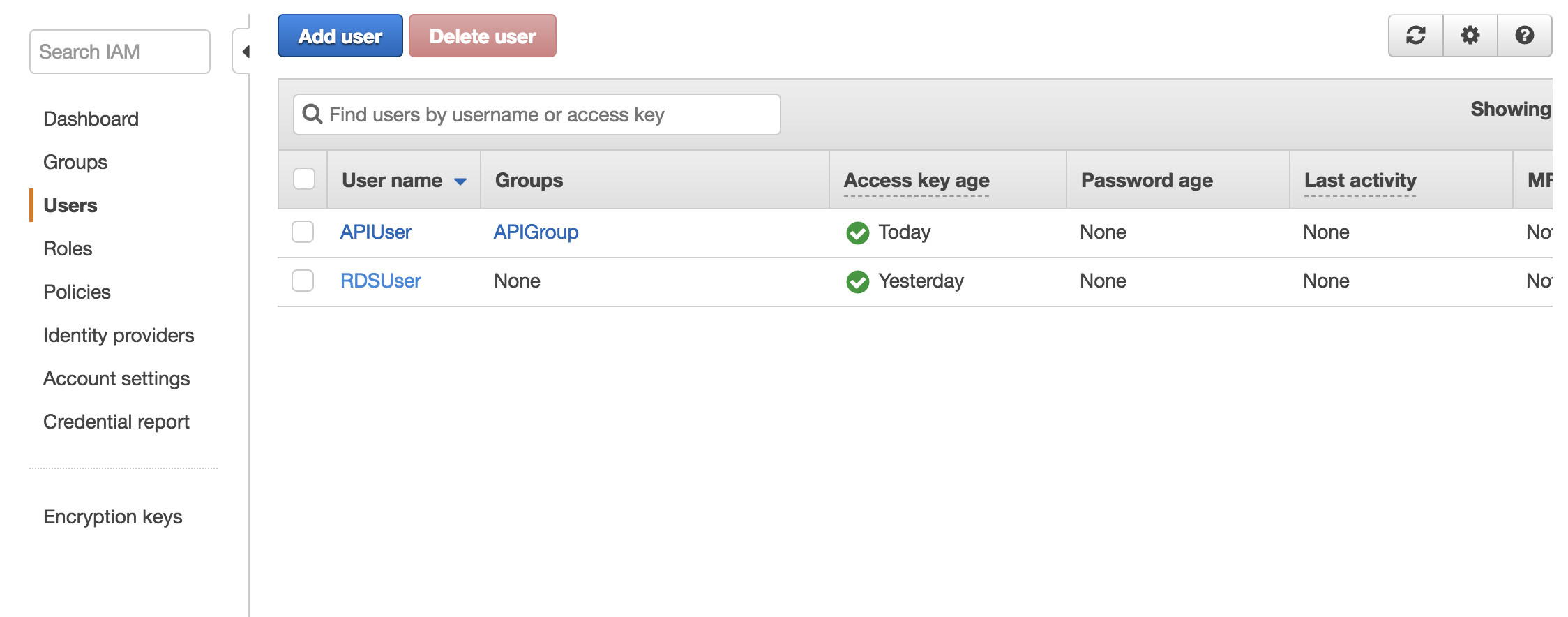 Configure your user permissions via AWS IAM